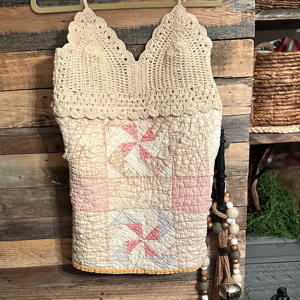 Vintage boho upcycle.. Patchwork top bohemian